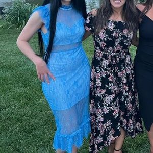 Blue lace Midi dress